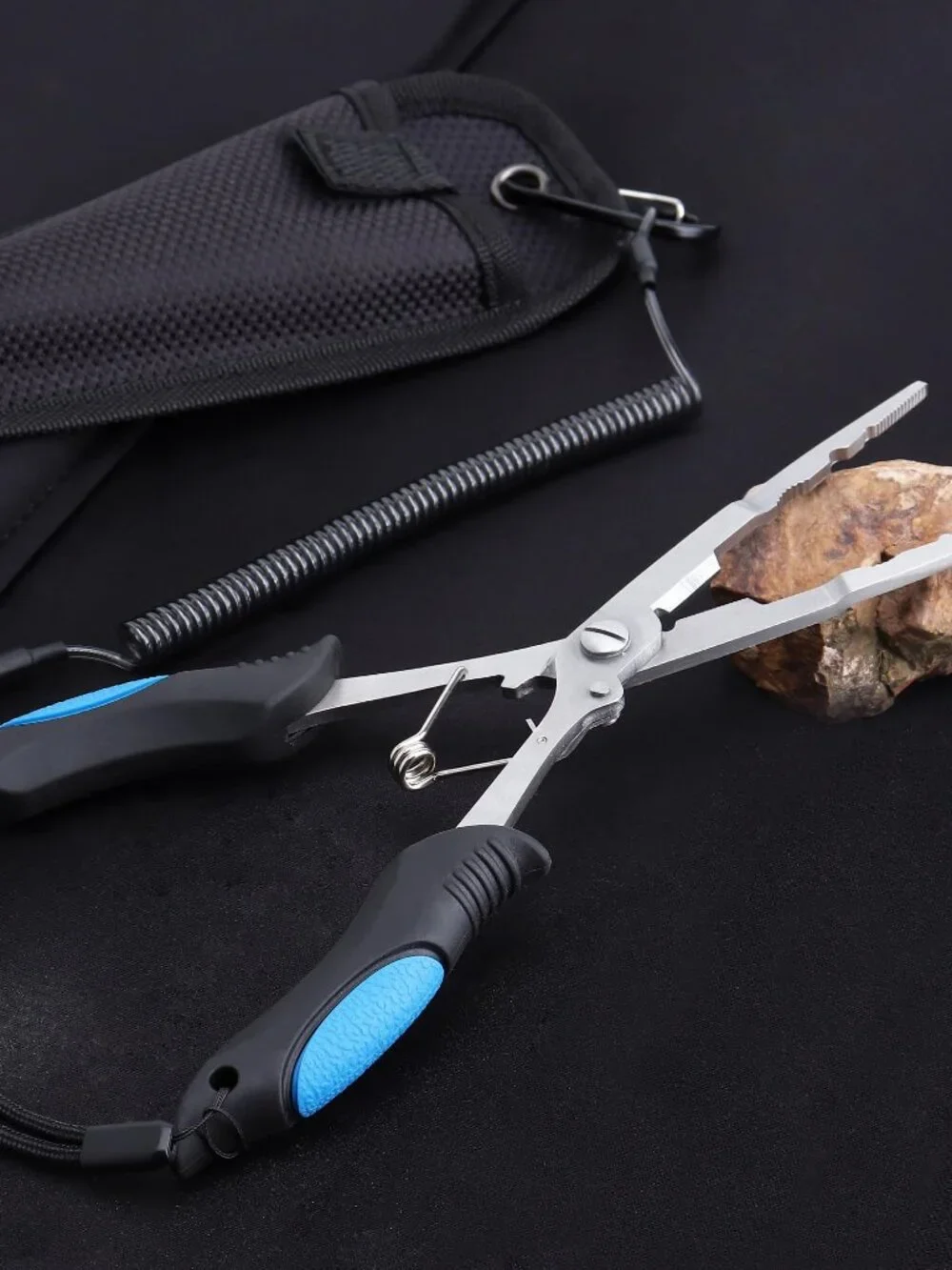 Fishing Pliers Stainless Steel Long Nose Hook Remover with Sheath and Lanyard fo